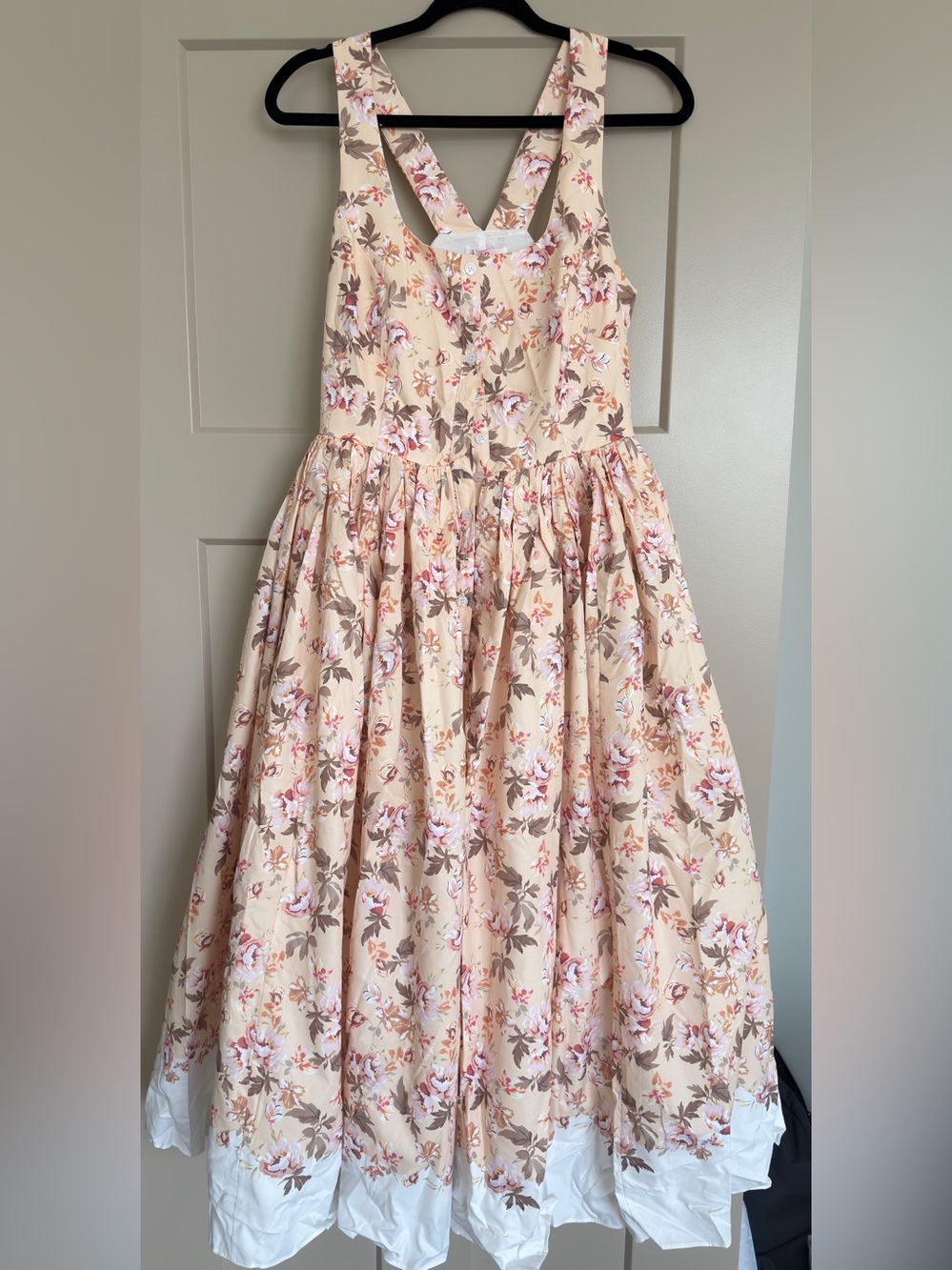 Floral Yellow Midi Dress with Crossback Straps